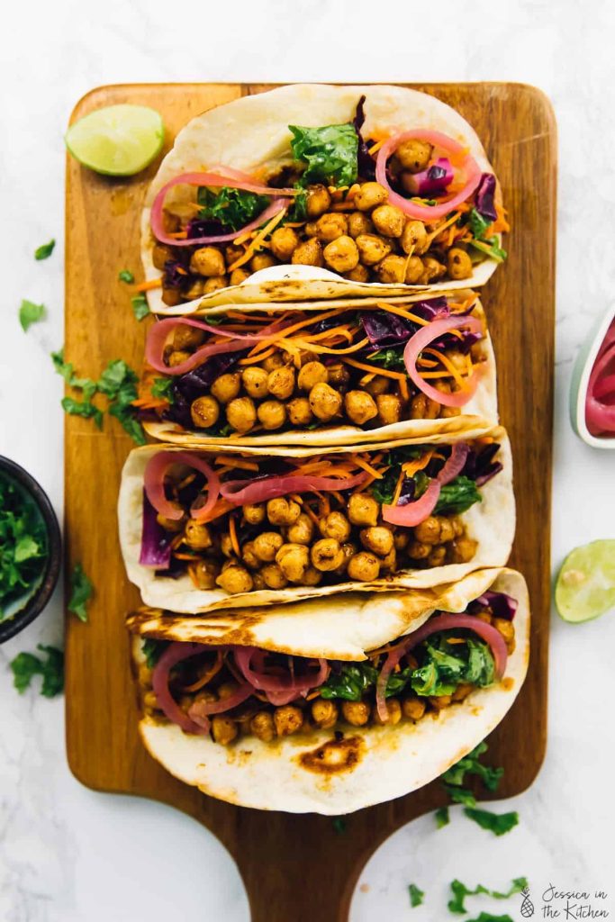 Mediterranean Chickpea Tacos