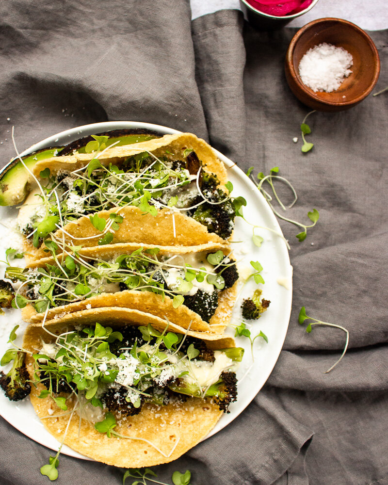 Broccoli and Cheddar Tacos