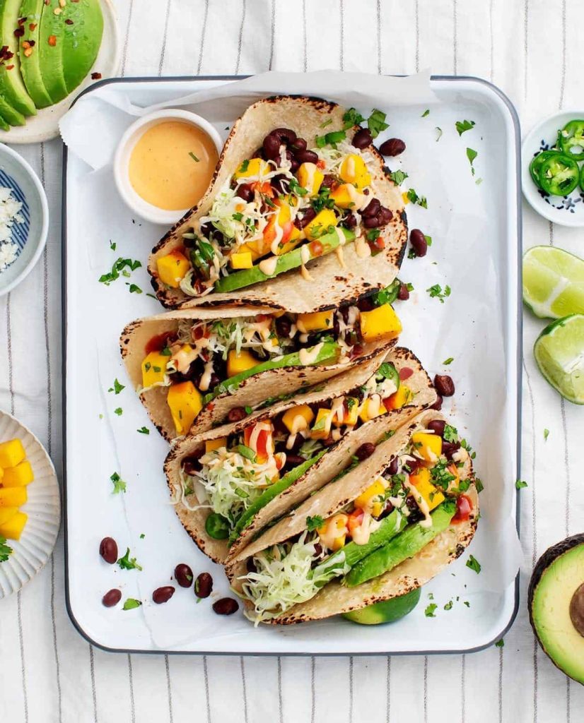 Mango and Black Bean Tacos