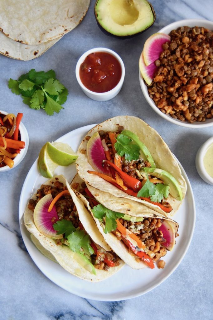 Lentil and Walnut Tacos