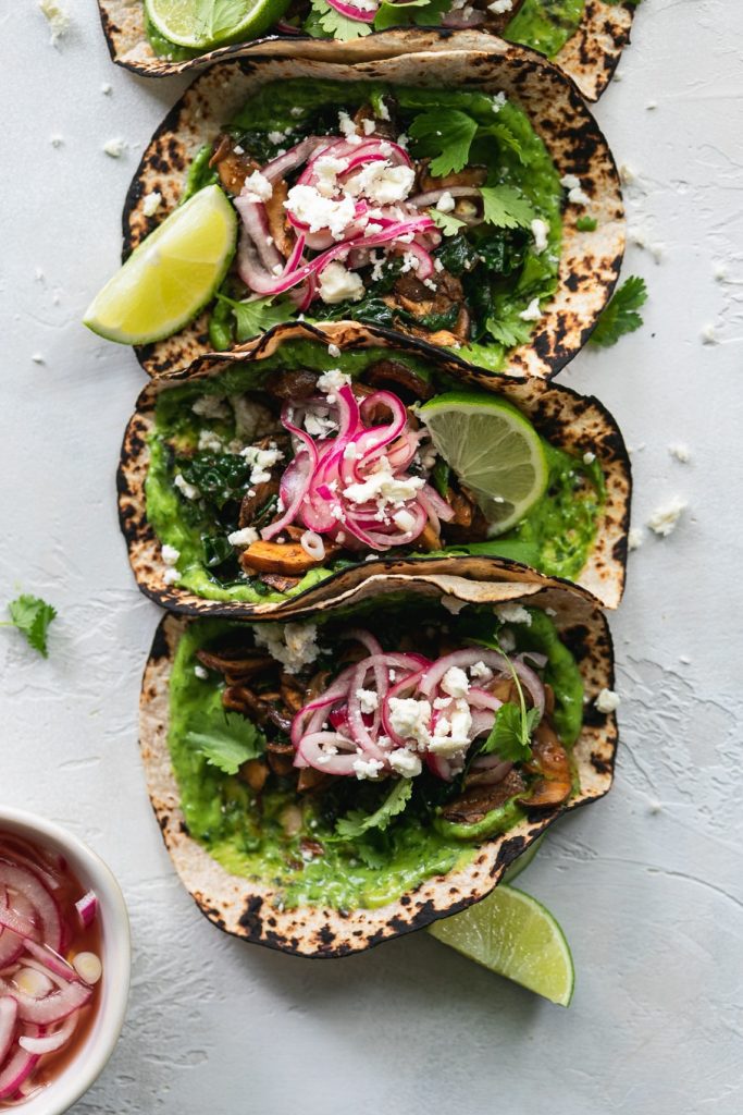 Kale and Mushroom Tacos