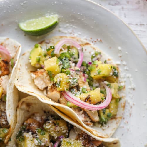 Grilled Pineapple and Avocado Tacos