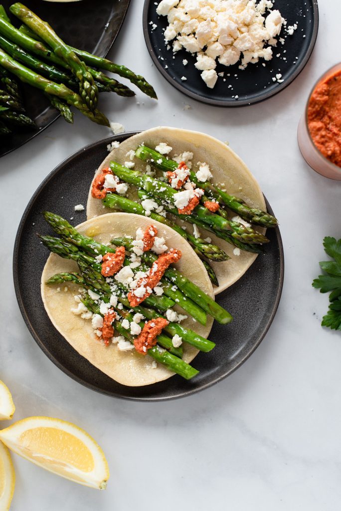 Grilled Asparagus and Lemon Tacos