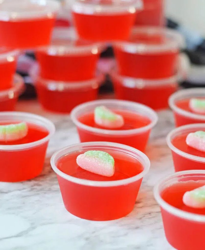 11-Watermelon vodka jelly shots