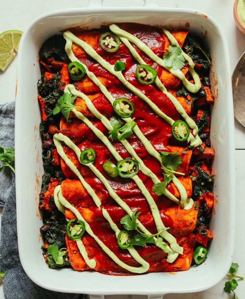 25-Minute Sweet Potato & Bean Enchilada