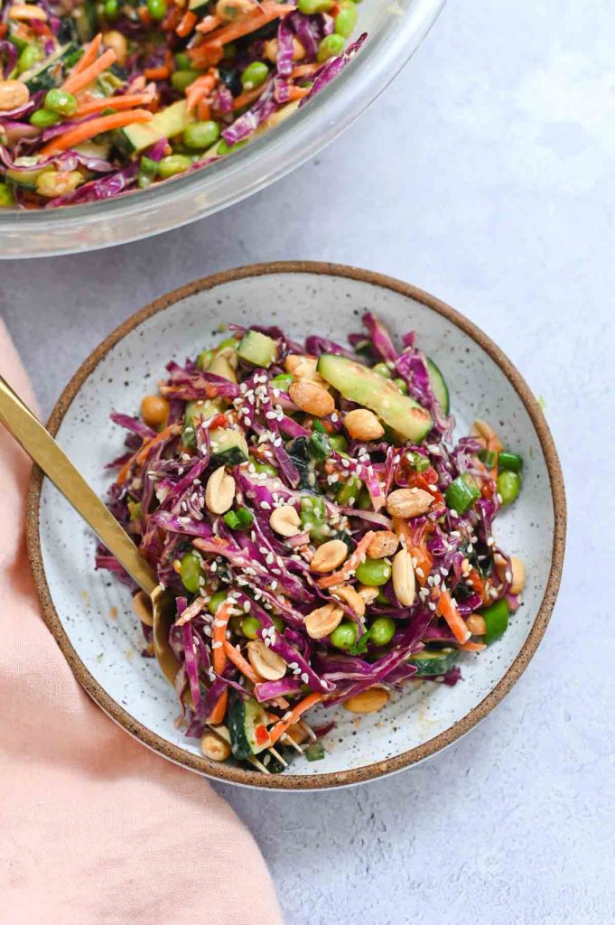 Cabbage, Tofu, and Edamame Salad