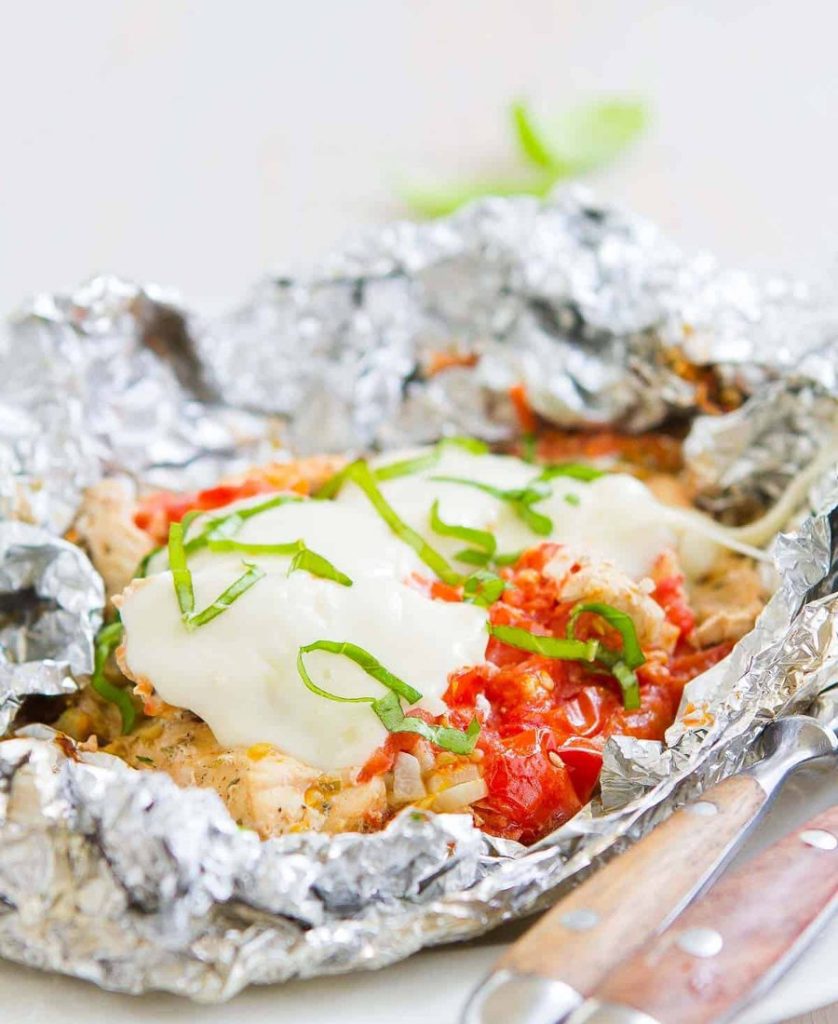 Caprese Chicken Foil Meal