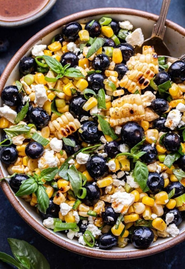 Corn and blueberry salad