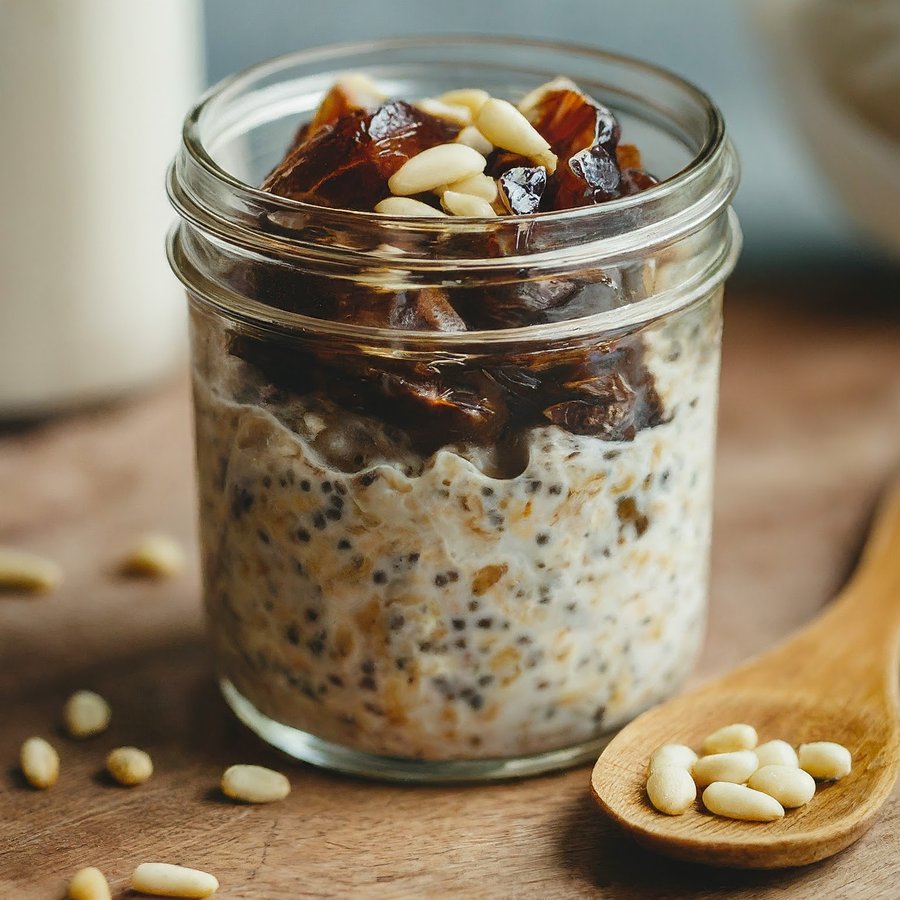 Date & Pine Nut Overnight Oatmeal