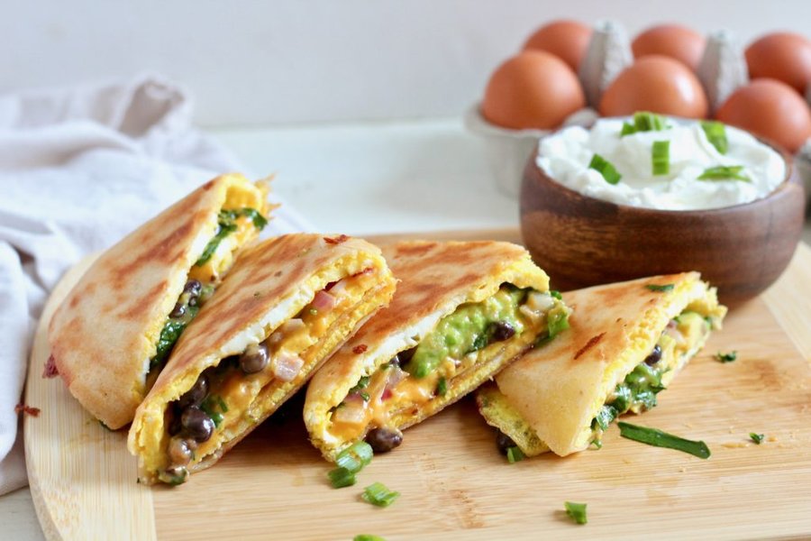 Egg, Black Bean, and Veggie Breakfast Quesadilla