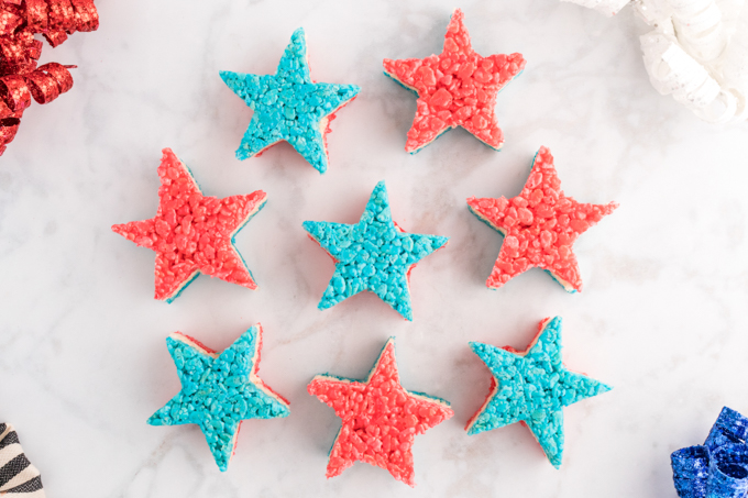 Patriotic Rice Krispie TreatsStars