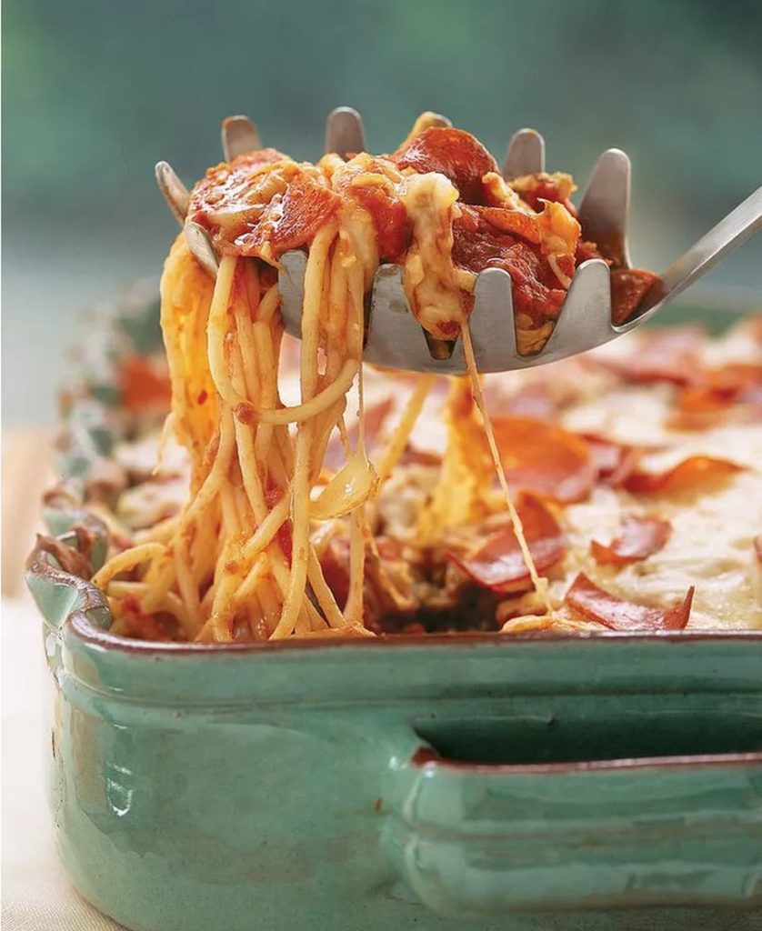 Pizza Spaghetti casserole