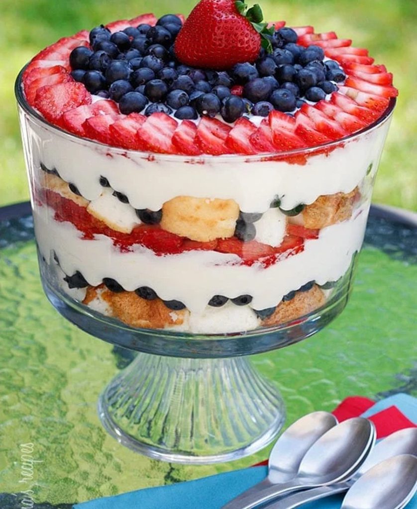 Red, White, and Blue Berry Trifle