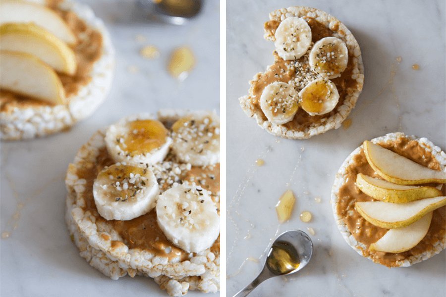 Rice Cakes with Almond Butter and Banana