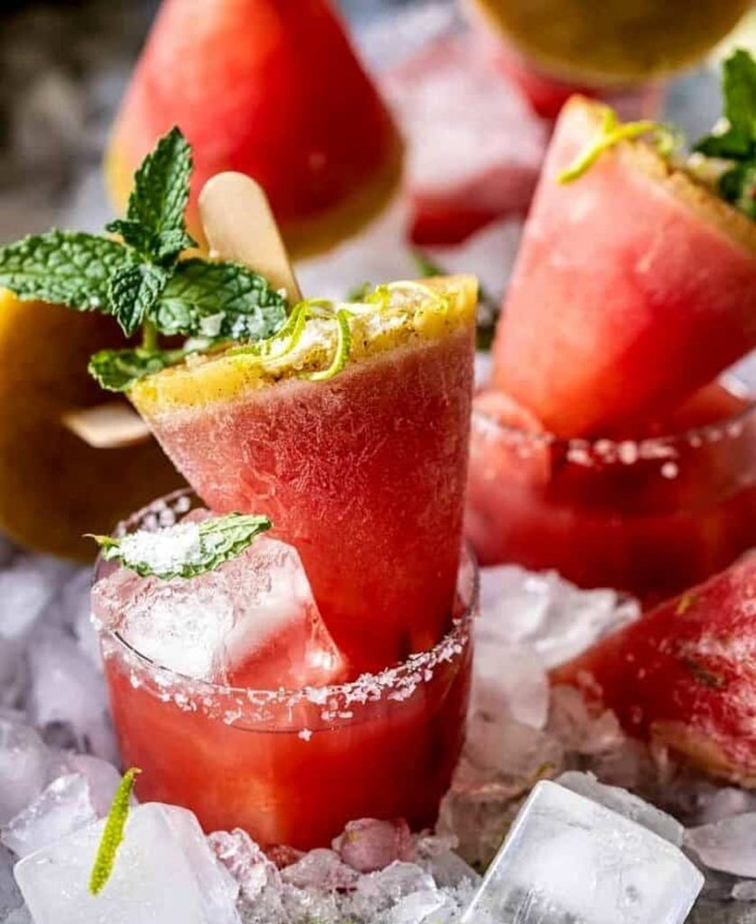 Spicy Watermelon Margarita Ice Pops