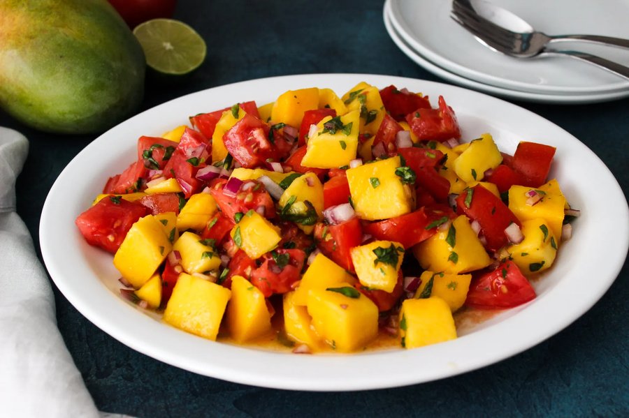 Tomato and Mango Salad with Nuoc Cham Vinaigrette