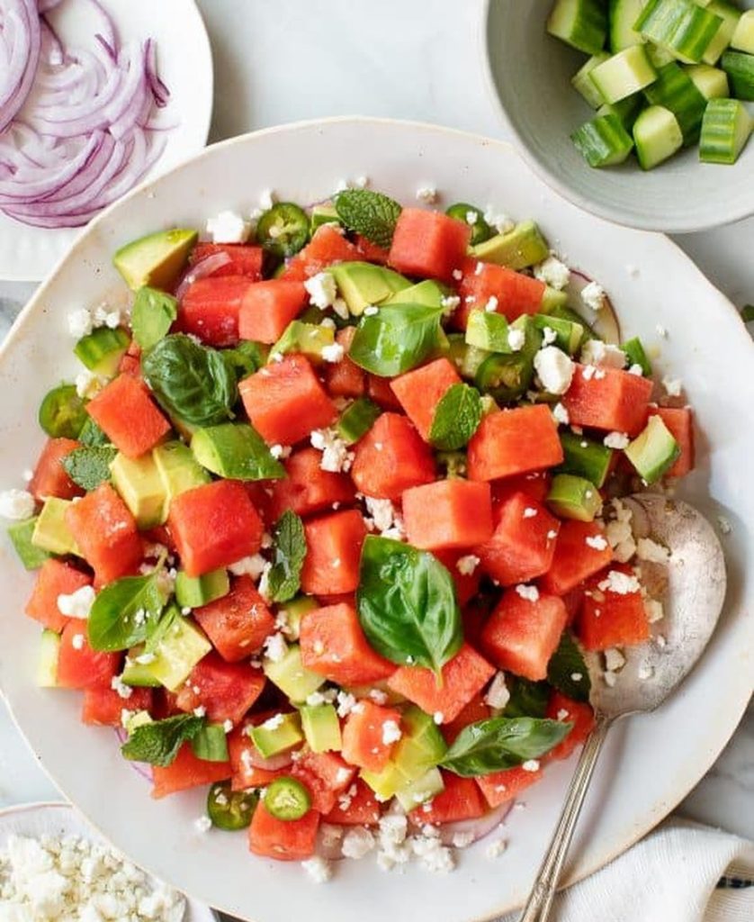 Watermelon Salad with Feta and Mint