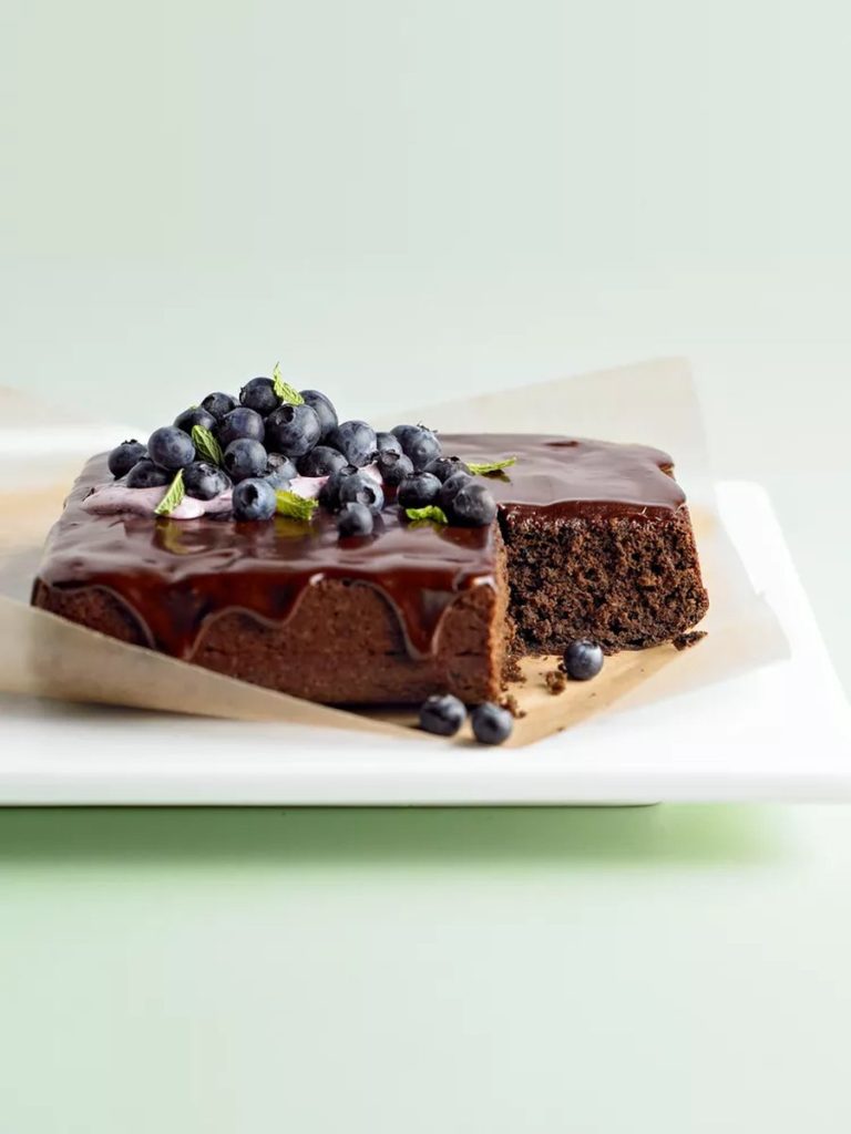 Whole Wheat Chocolate-Blueberry cake