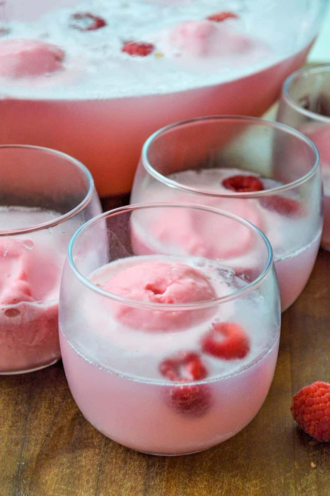 Raspberry Lemonade Sherbet Punch