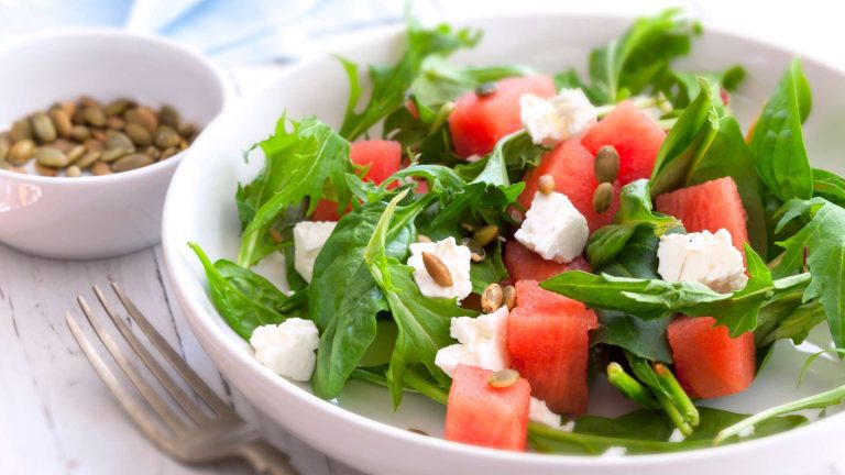 Watermelon and Spinach Salad