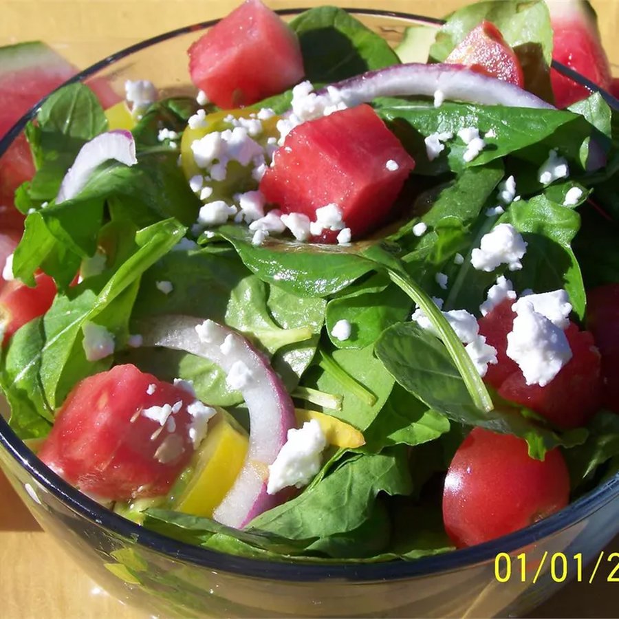 Watermelon and Spinach Salad