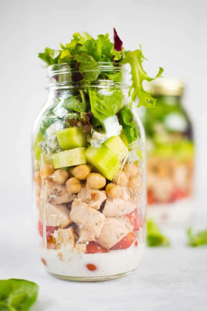 Chicken Cobb Mason Jar Salad