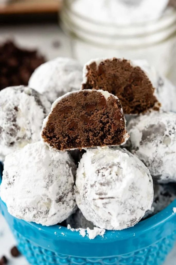 Double Chocolate Snowball Cookies