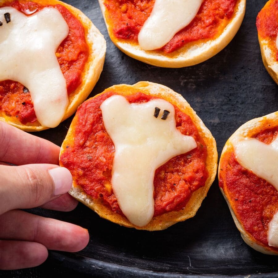 Ghost Pizza Bagels