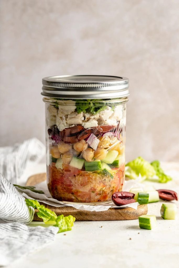 Greek Chicken Mason Jar Salad