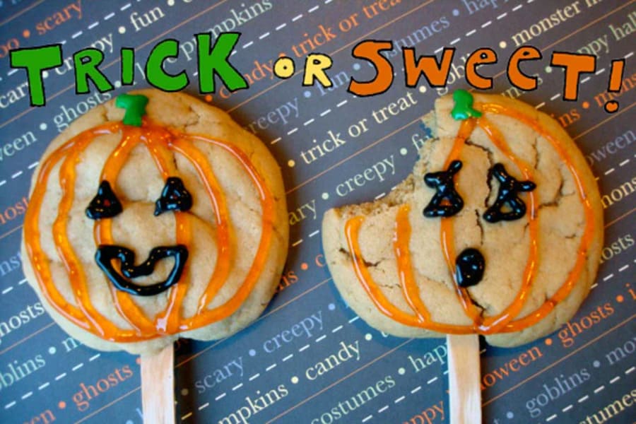 Halloween Peanut Butter Cookie Pops