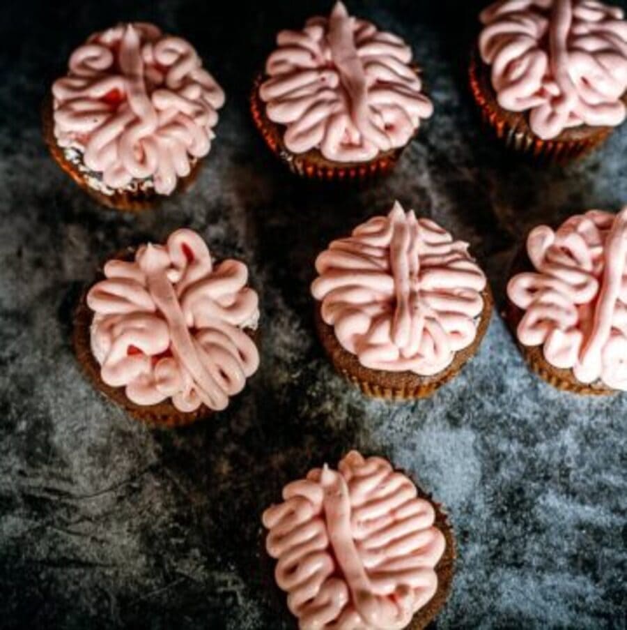 Intestine and Brain Cupcakes