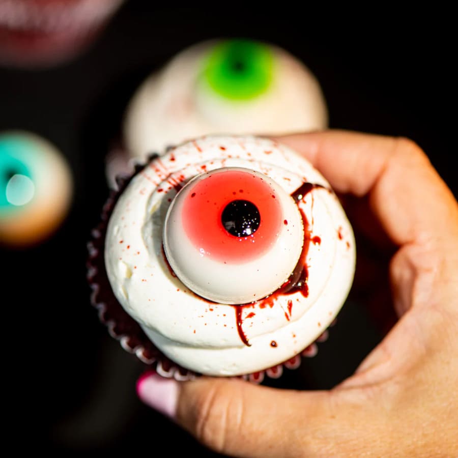 Mini Bloody Eyeball Cupcakes