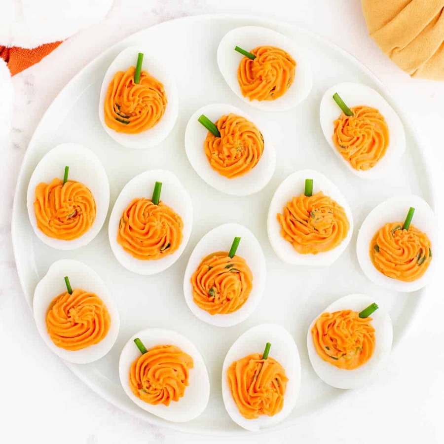 Pumpkin Deviled Eggs