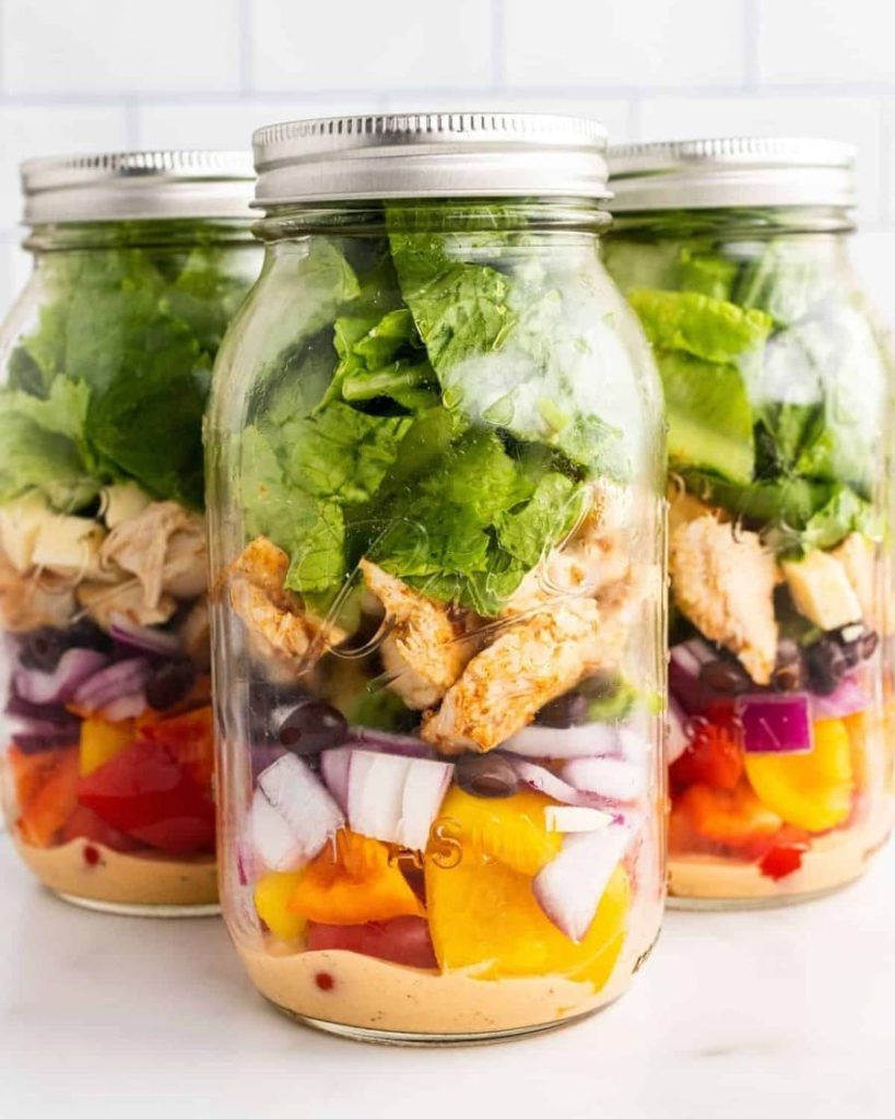 Southwest Ranch Chicken Mason Jar Salad