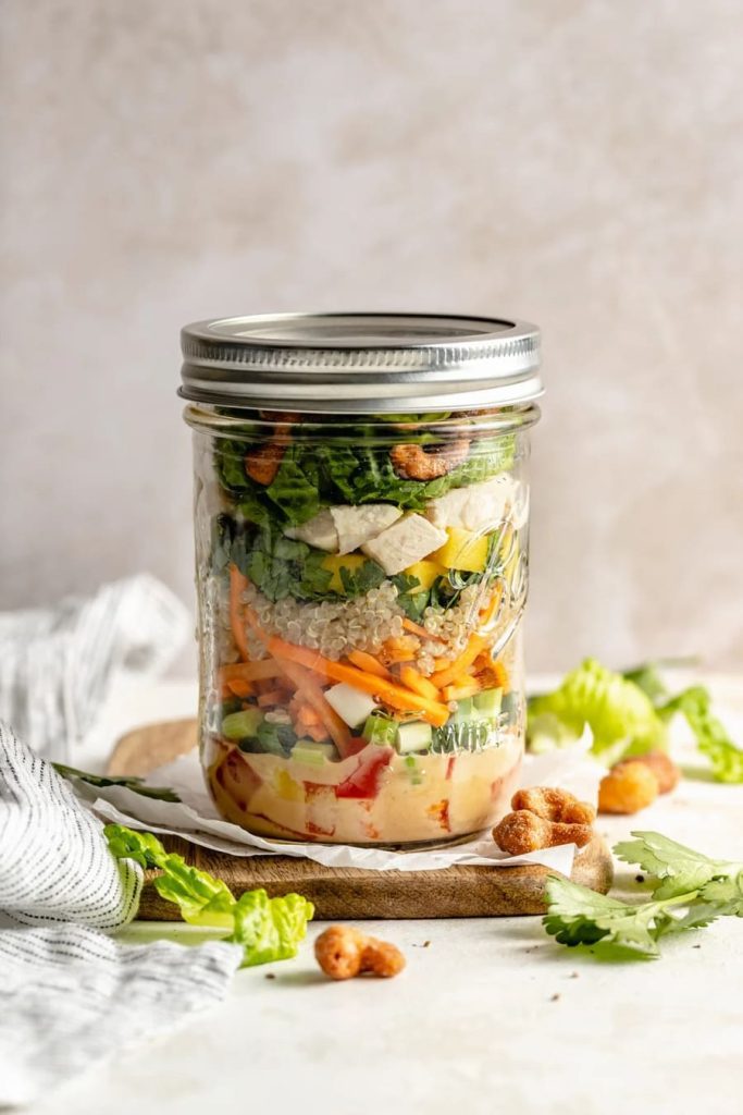 Thai-Inspired Chicken Quinoa Salad in a Jar