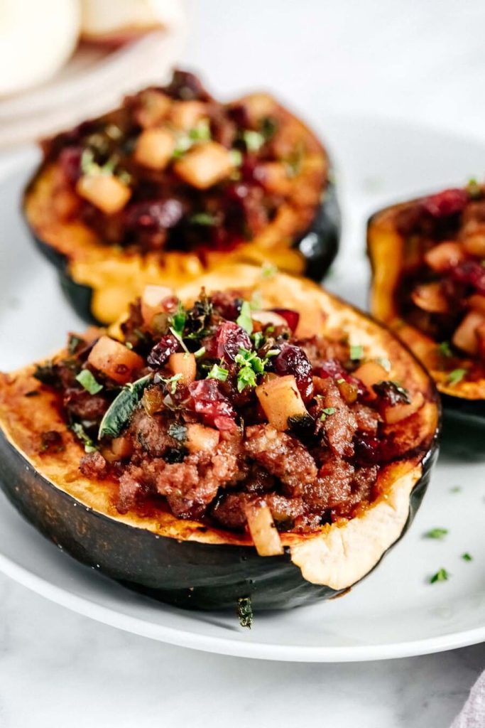 Apple and Sausage Stuffed Acorn Squash