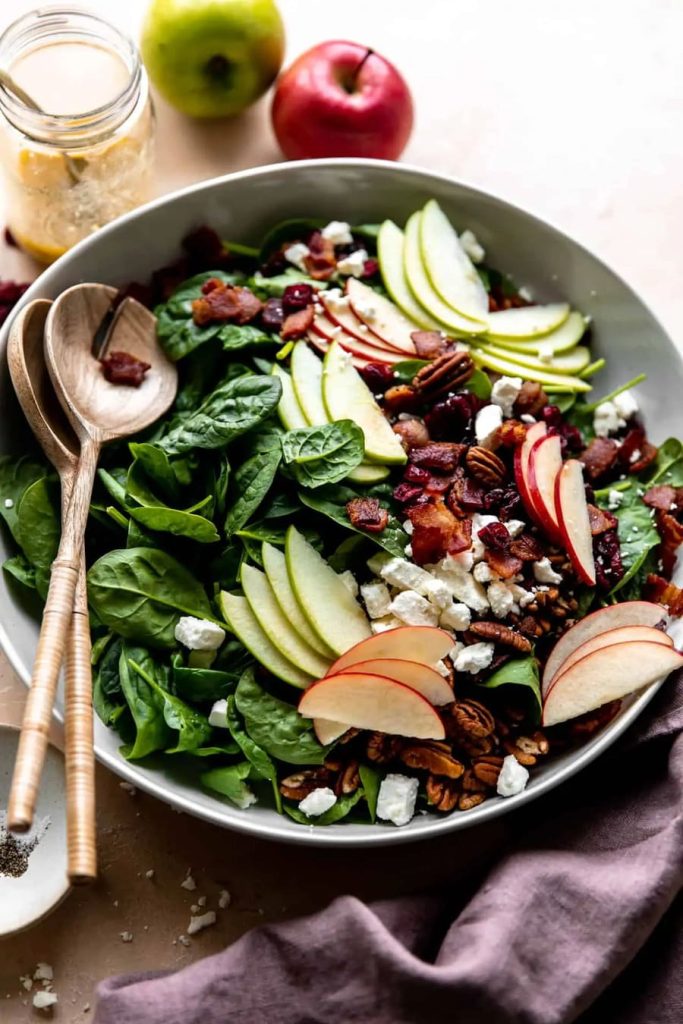 Autumn Apple and Spinach Salad