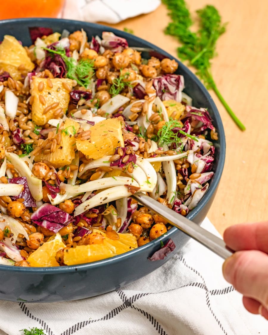 Blood Orange-Farro Salad with Crispy Chickpeas: A Refreshing Salad