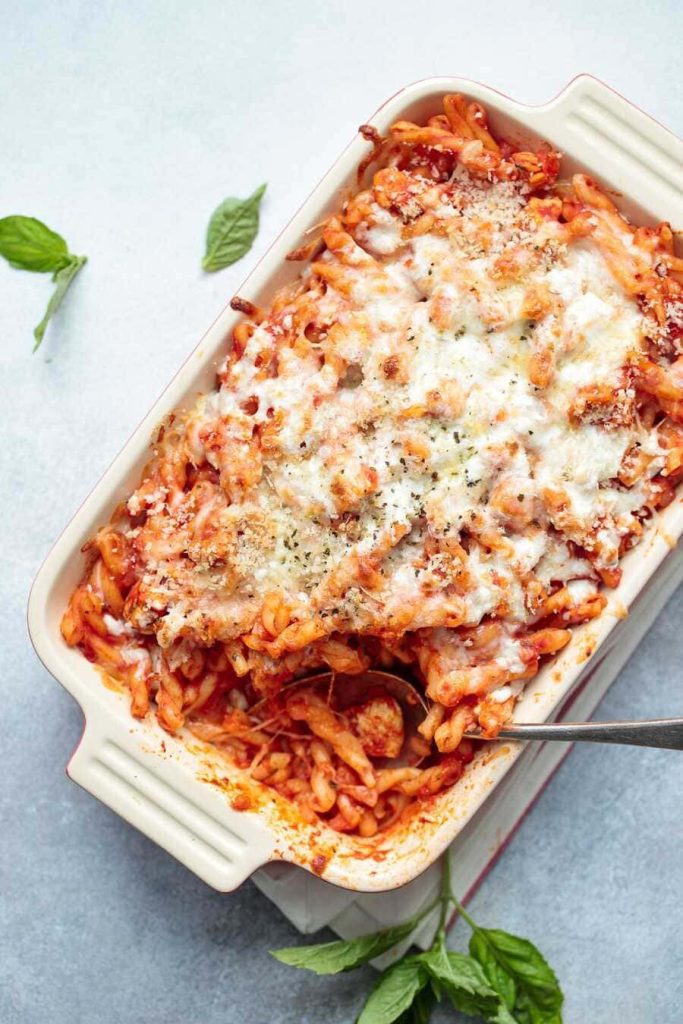 Chicken Parmesan Pasta Casserole