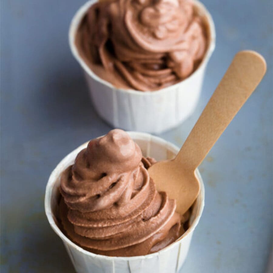 Chocolate Protein Ice Cream with Cocoa Powder