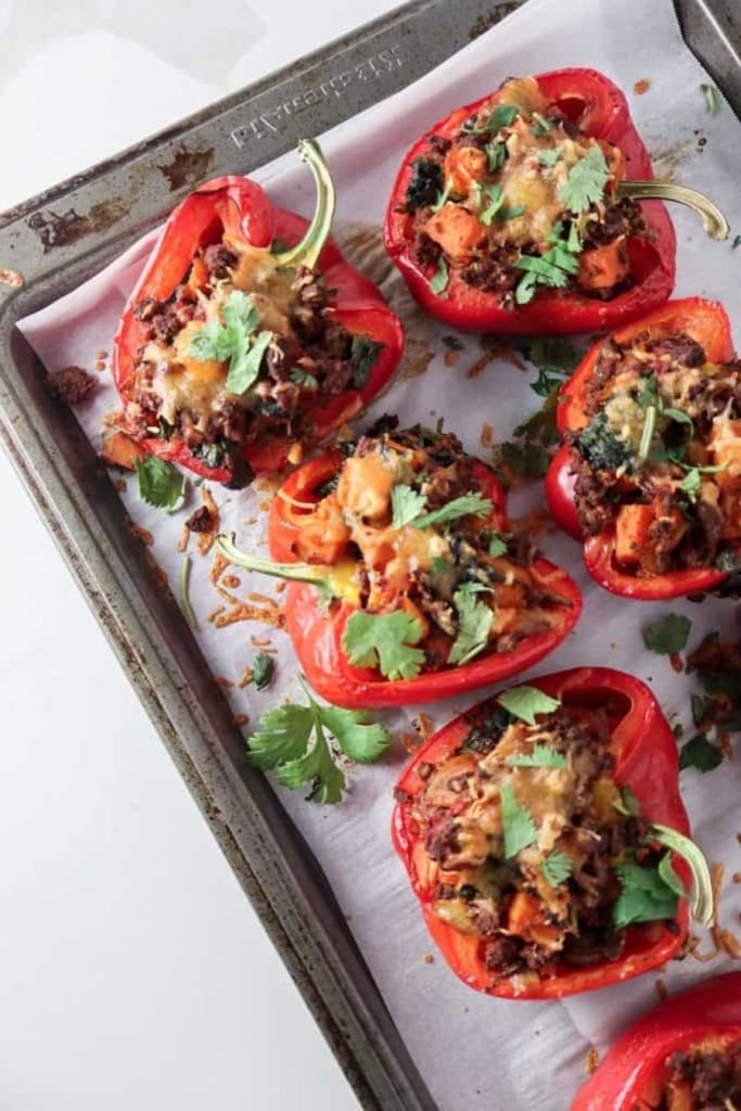 Ground Beef and Potato Stuffed Peppers