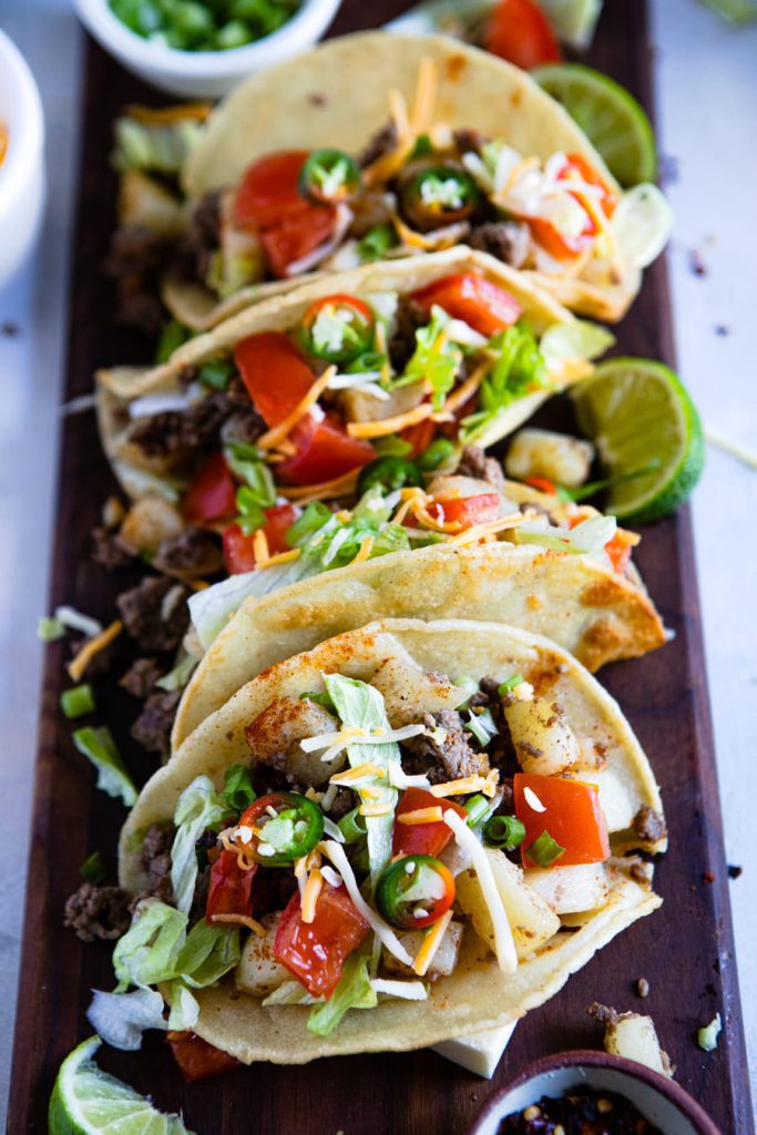 Ground Beef and Potato Tacos