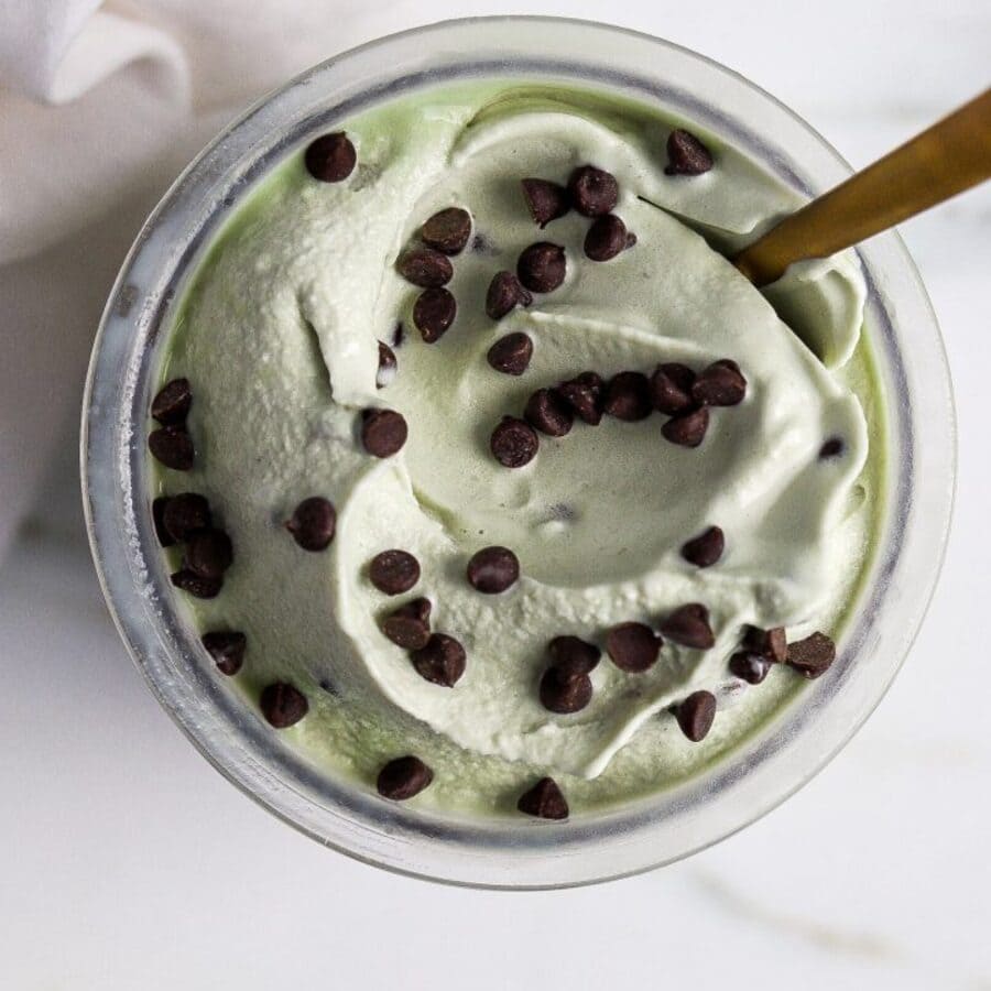 Keto Mint Chocolate Chip Ice Cream