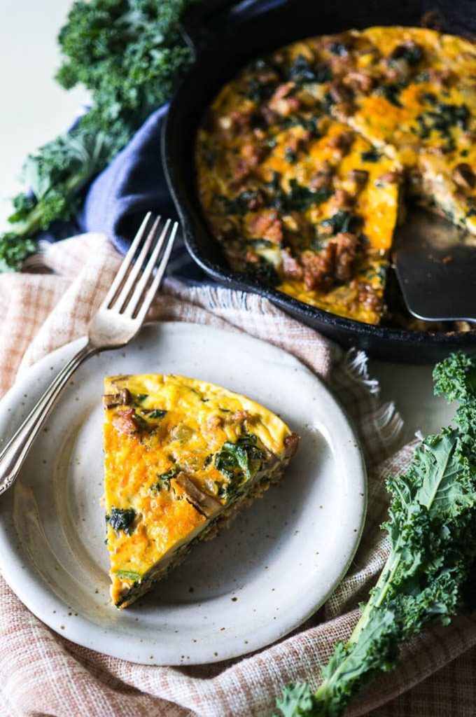 A Light Sausage & Mushroom Frittata