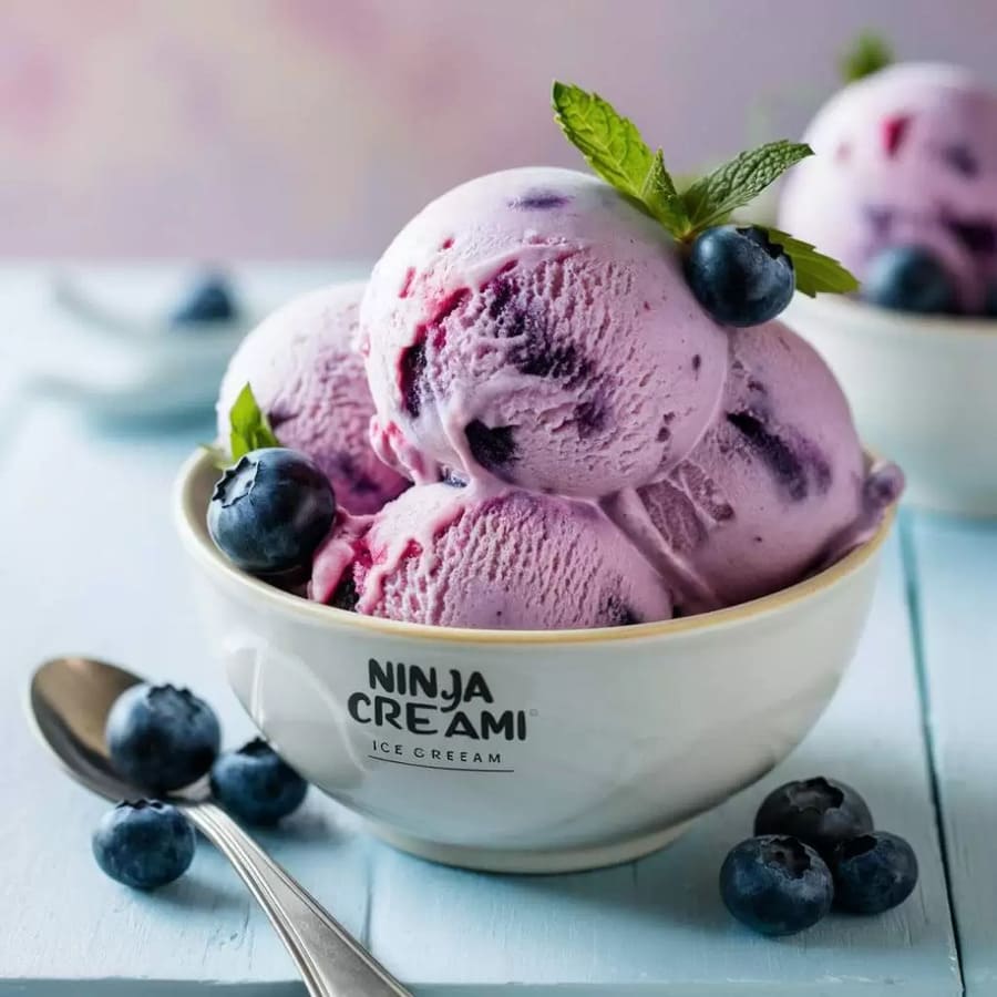 Low Carb Blueberry Ninja Creami Ice Cream