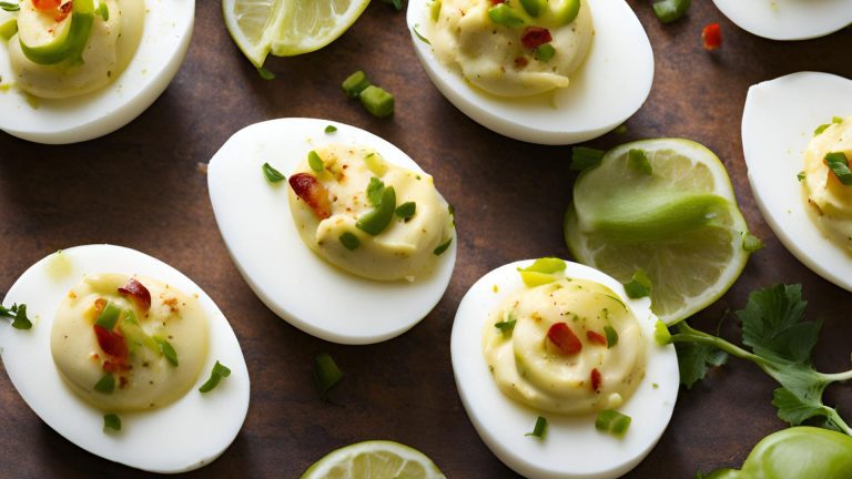 Pickled Pepperoncini Deviled Eggs