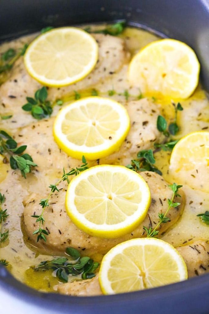 Slow-Cooker Creamy Lemon Herb Chicken