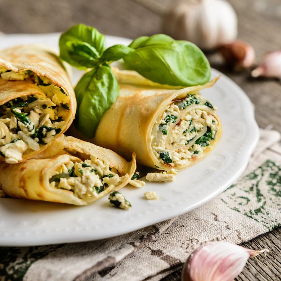 Wholemeal Spinach Crepes