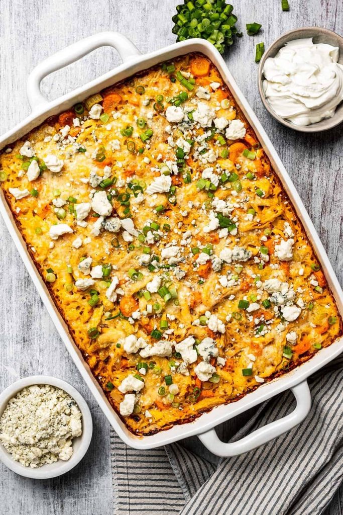 Buffalo Chicken and Rice Casserole