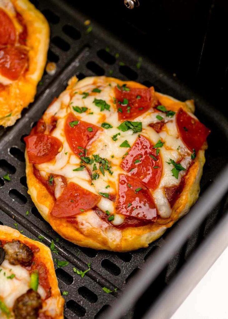 Air Fryer Pepperoni Pizzas